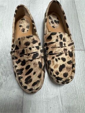boc Leopard Print Moccasin Loafers in Tan and Black